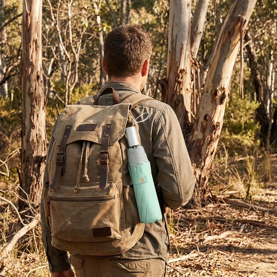 軽量で持ち運びやすい反射材付き傘