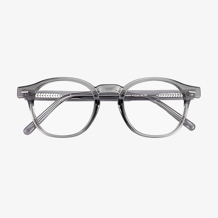 Montura de gafas redondas de acetato, estilo militar, para rostros pequeños, unisex