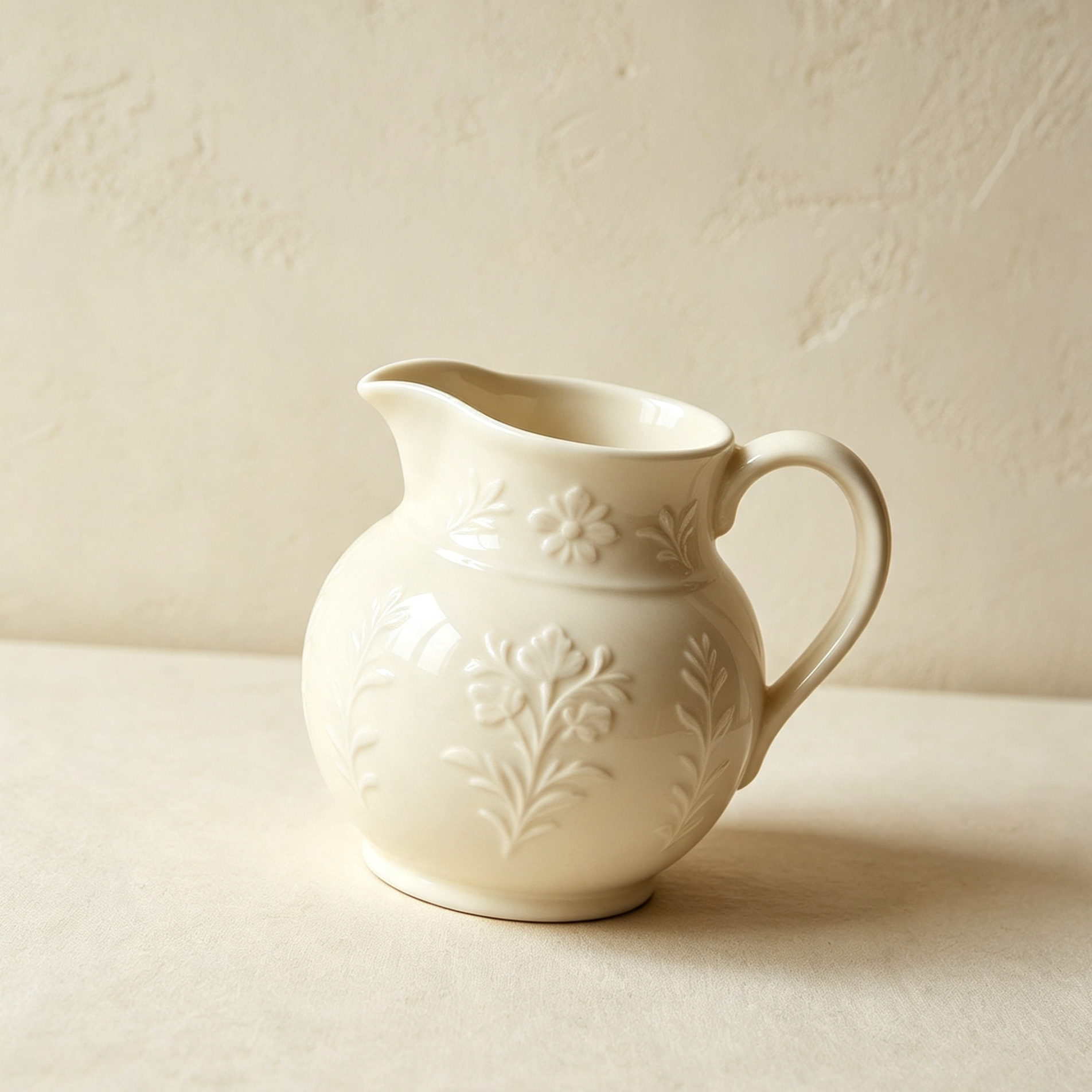 Retro embossed ceramic milk jug