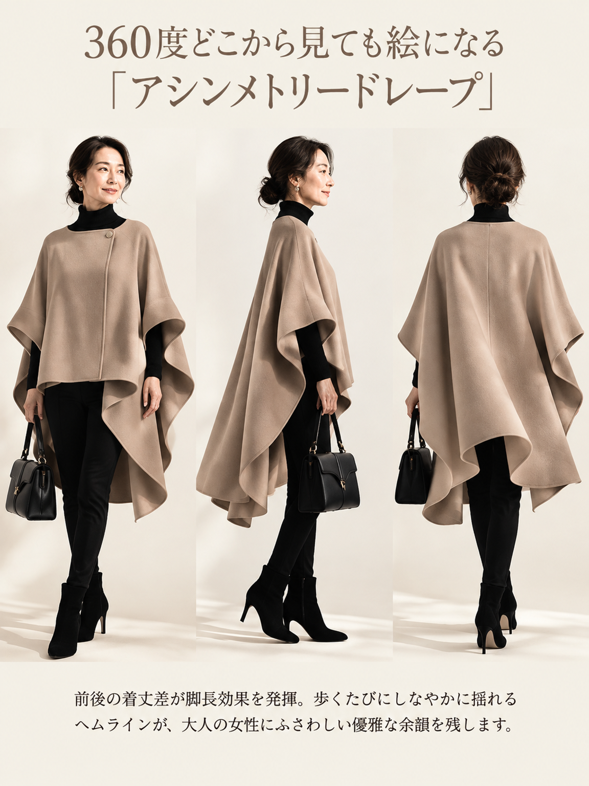 ゆったりシルエットアシンメトリーコート