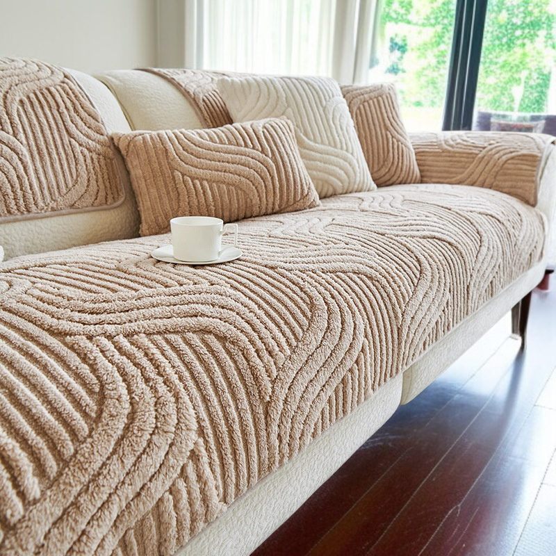 家庭用コットンベルベットソファシート 滑り止め・通気性 背もたれ滑り止め粒子設計