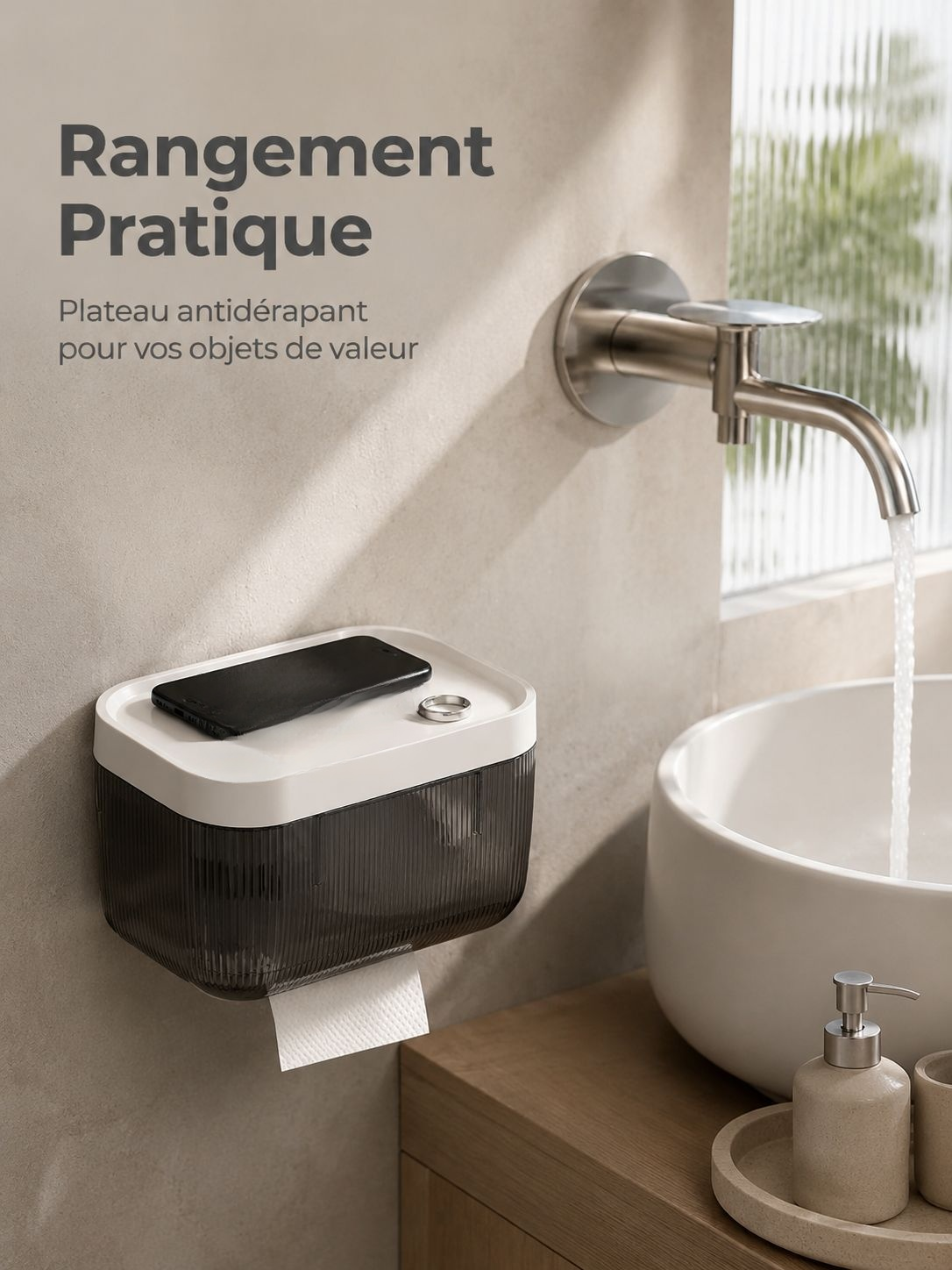 Accessoire de salle de bain avec finition premium