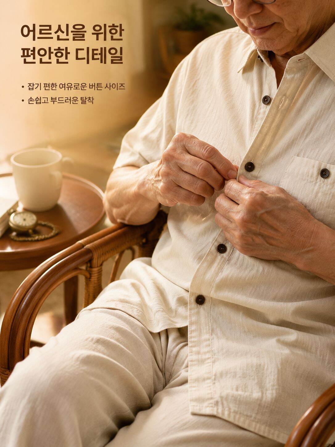 통기성 좋은 린넨 혼방 소재의 홈웨어
