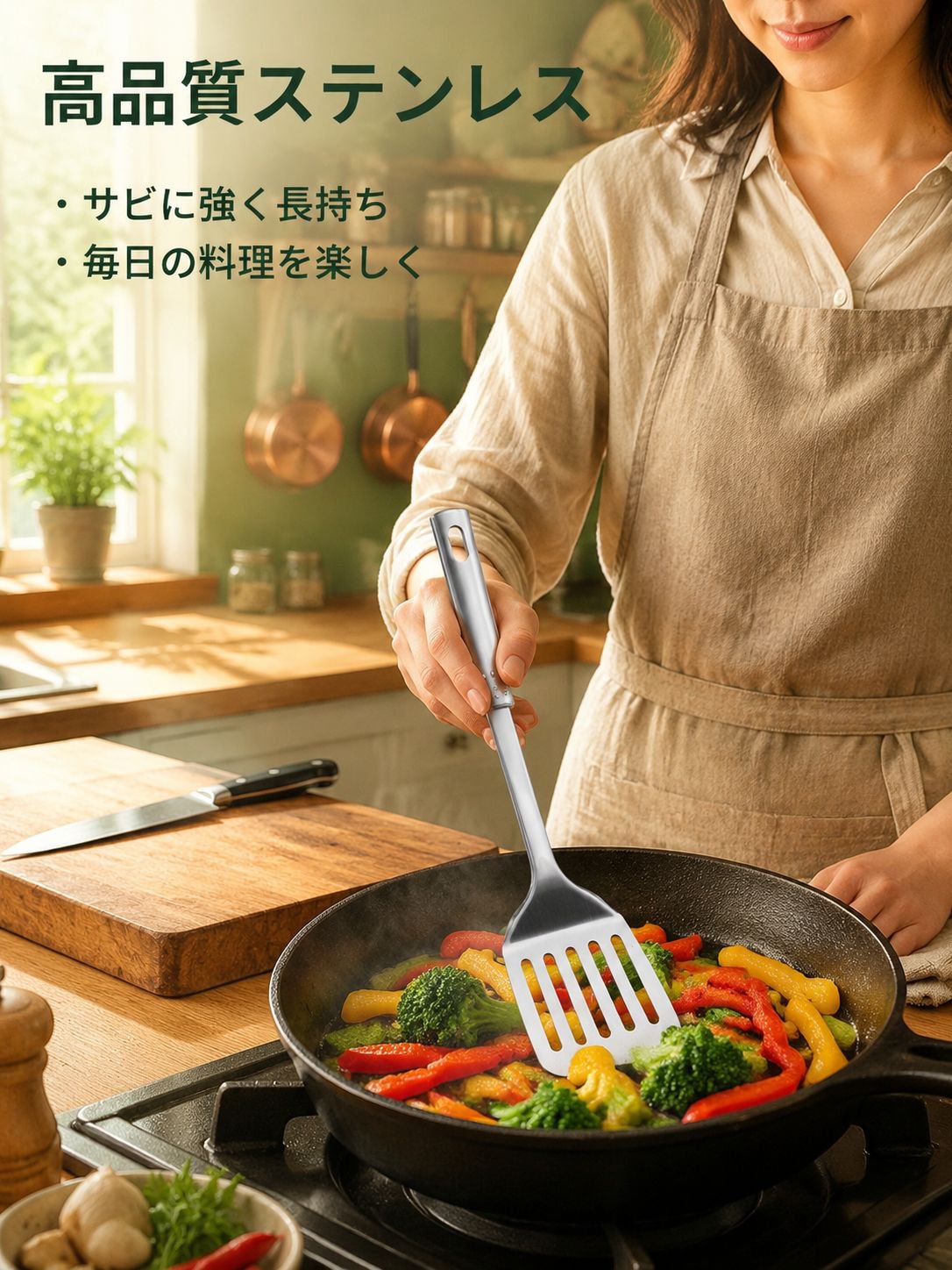 厚みのあるステンレス製キッチン用品5点セット