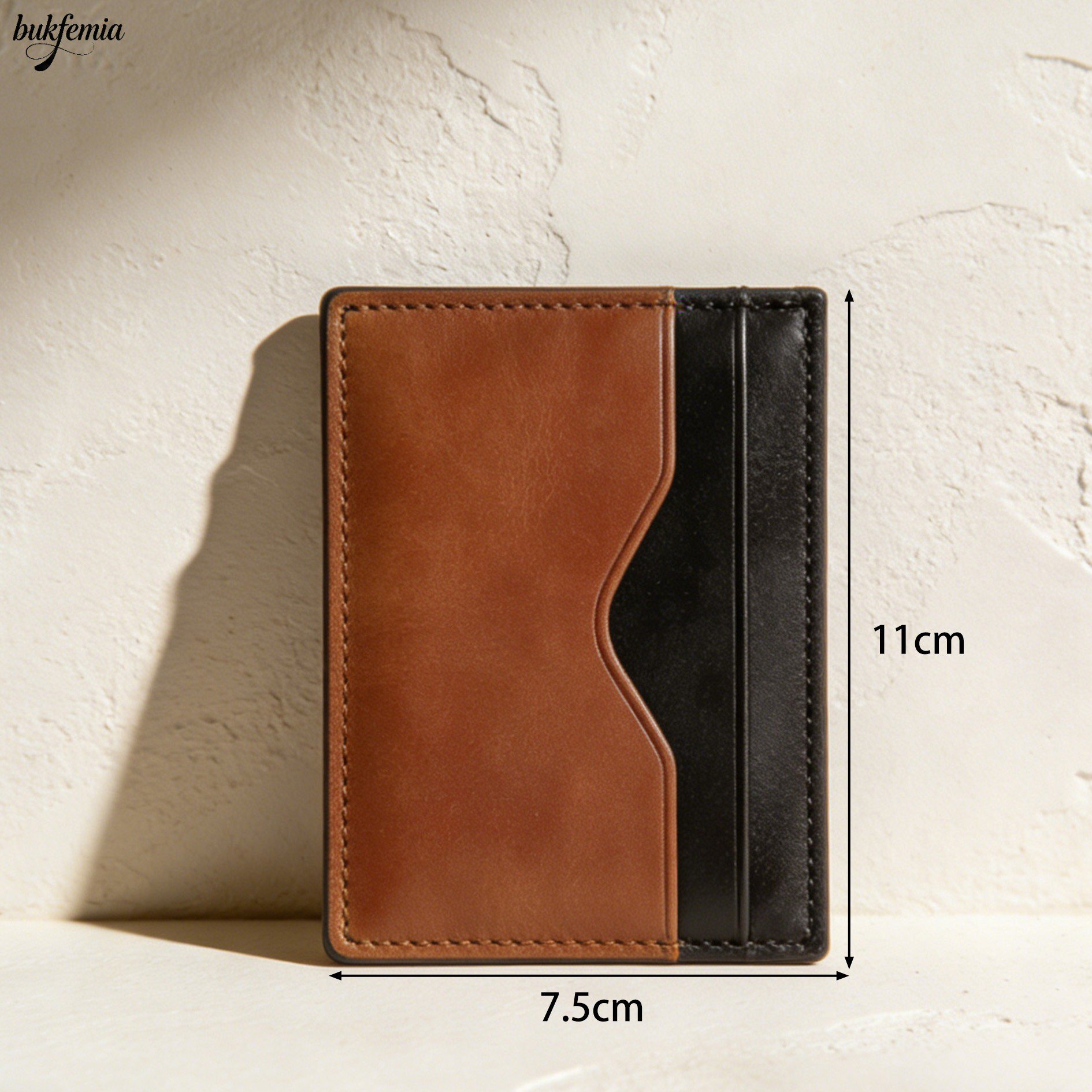 Durable black leather bill folders in a pack of five