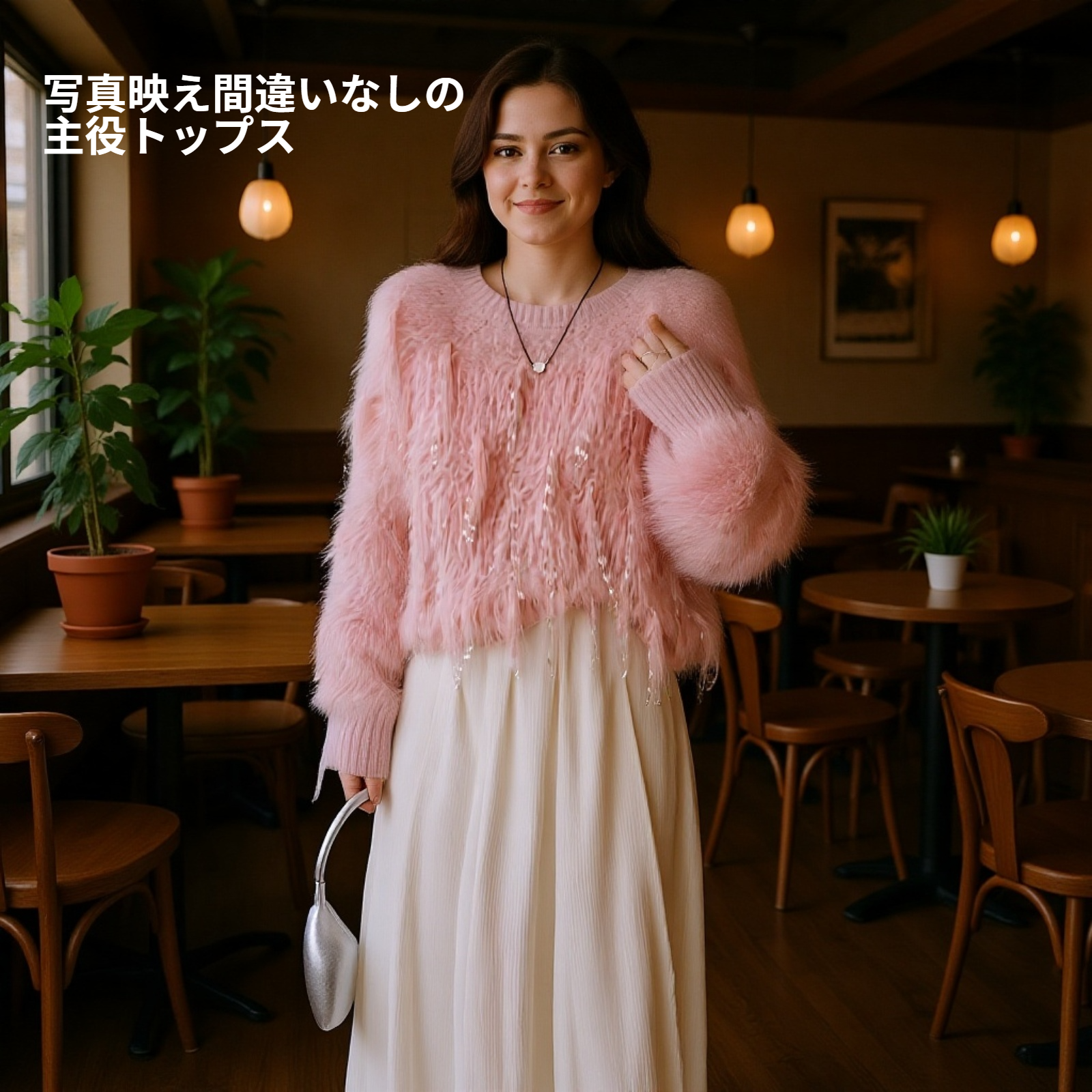【春の主役級トップス】レディース ニット セーター フリンジ シャギーニット ふわふわ 長袖 おしゃれ 大人可愛い 映えトップス デート