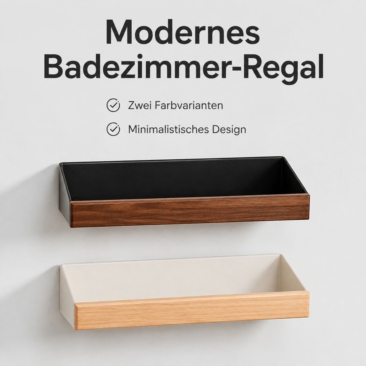Wandmontiertes Aufbewahrungsregal fürs Badezimmer (bohrfrei)