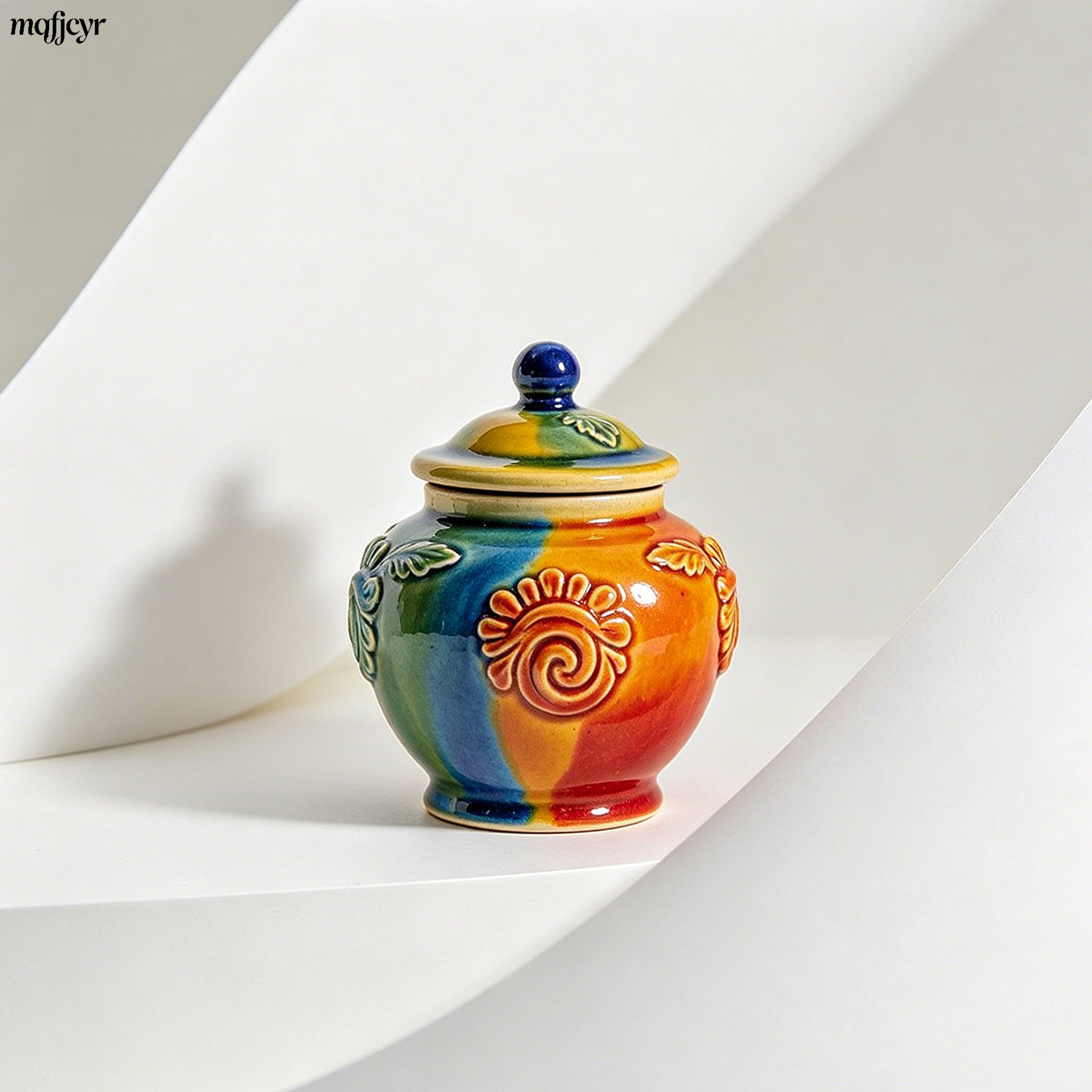 Kleines, glasiertes und luftdichtes Vorratsglas im Vintage-Stil