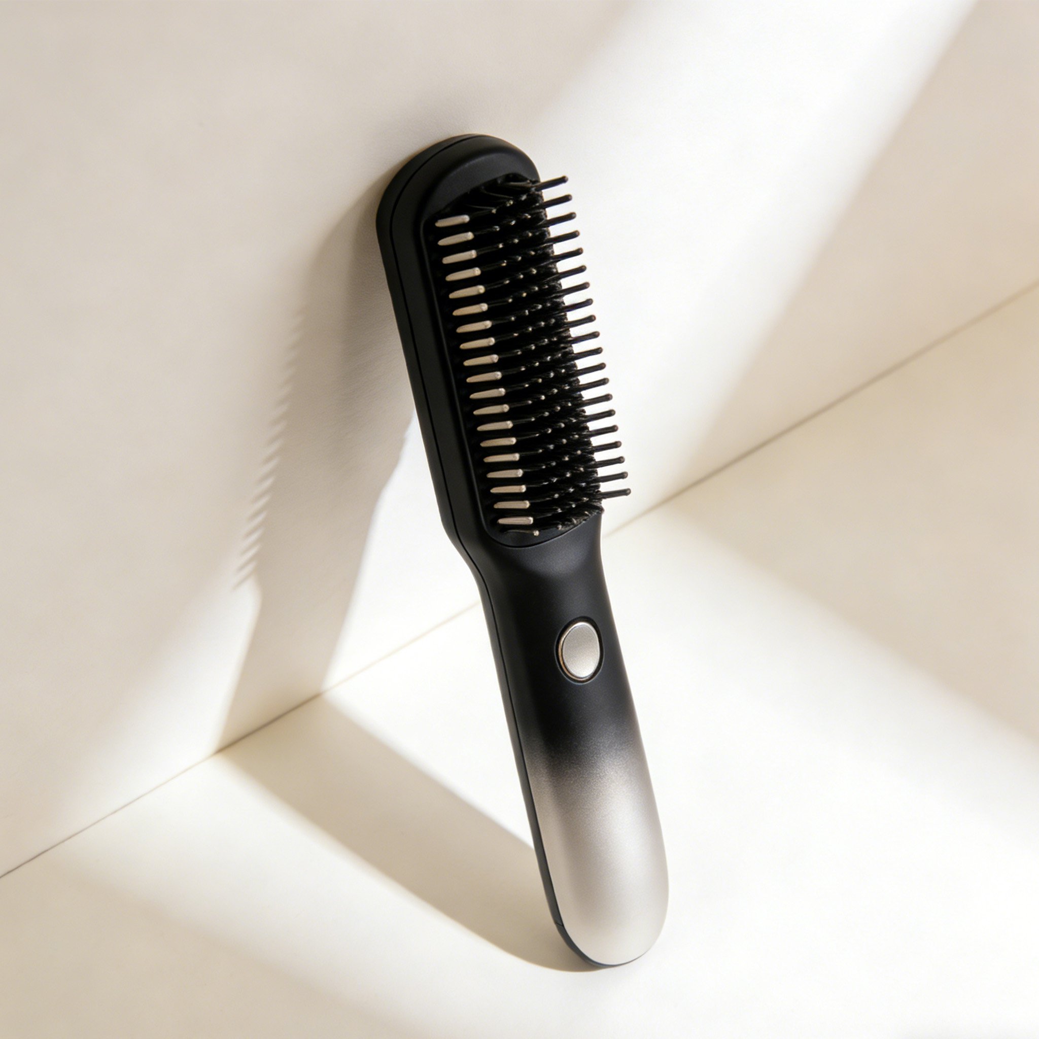 Cepillo alisador iónico eliminando el frizz del cabello