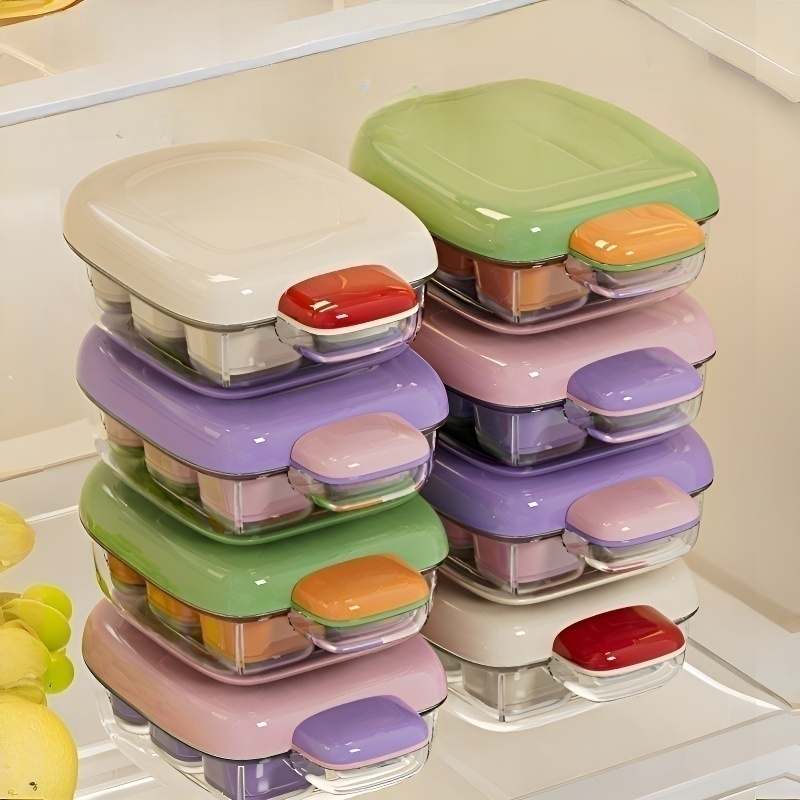 แม่พิมพ์น้ำแข็งแบบกดมือ เกรดอาหาร พร้อมฝา