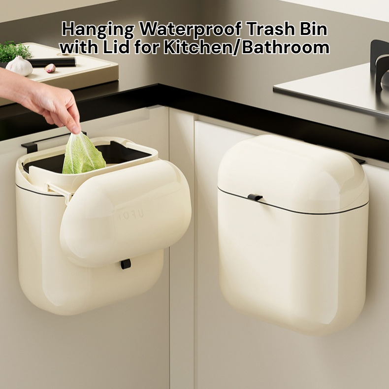 Wall-mounted Waterproof Trash Can with Lid