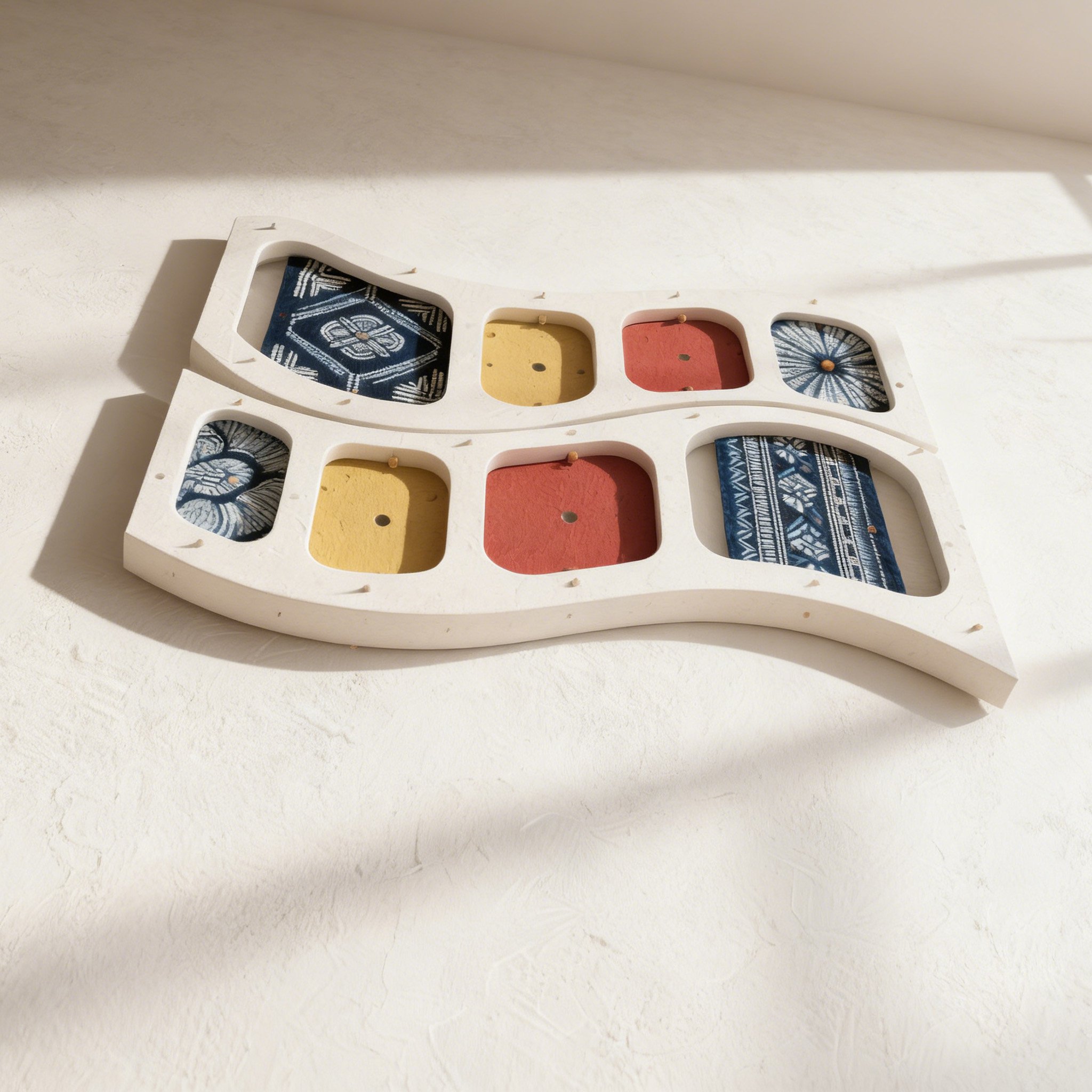 ชั้นวางของติดผนังไม้ดีไซน์คลื่น