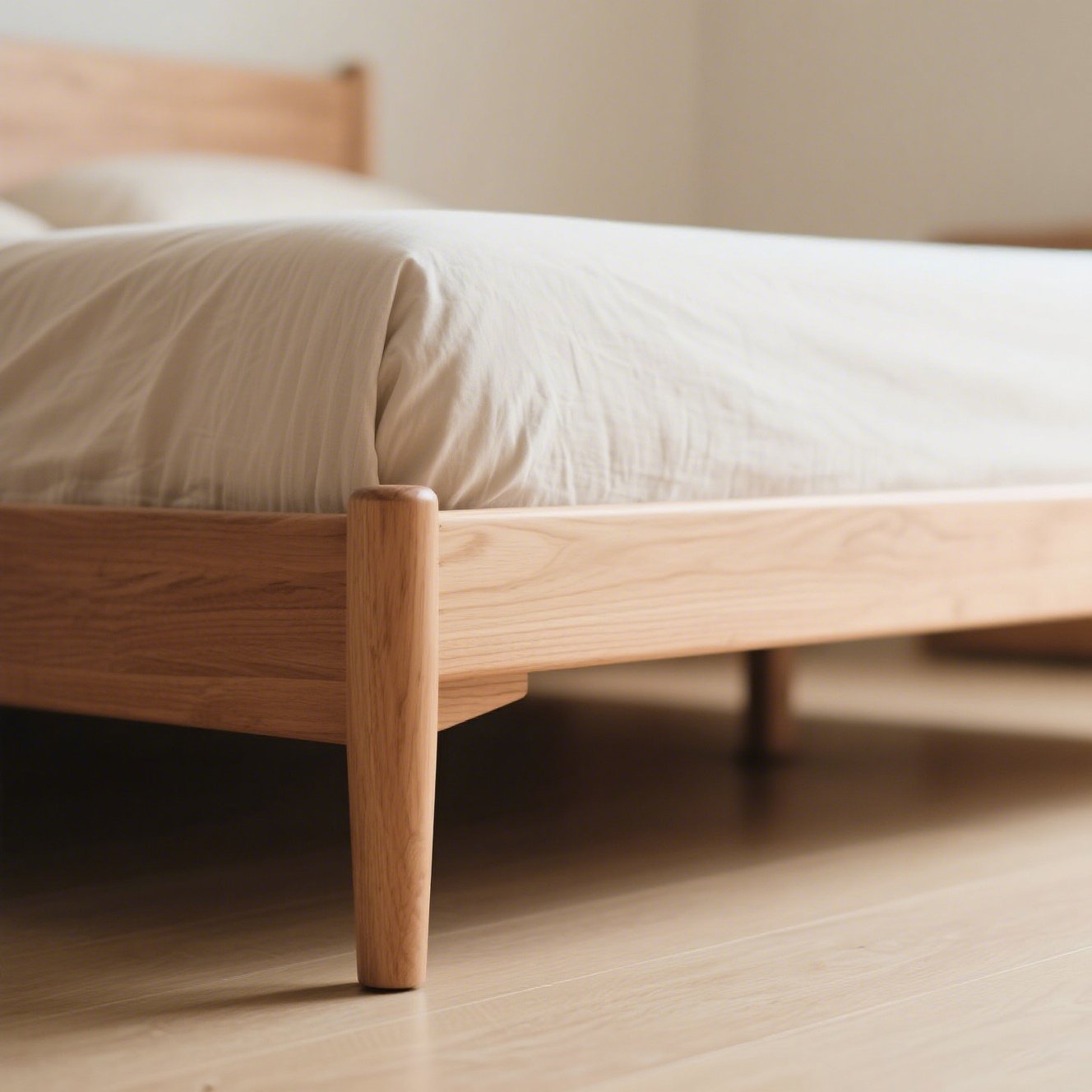 ナチュラル無垢材ダブルベッド