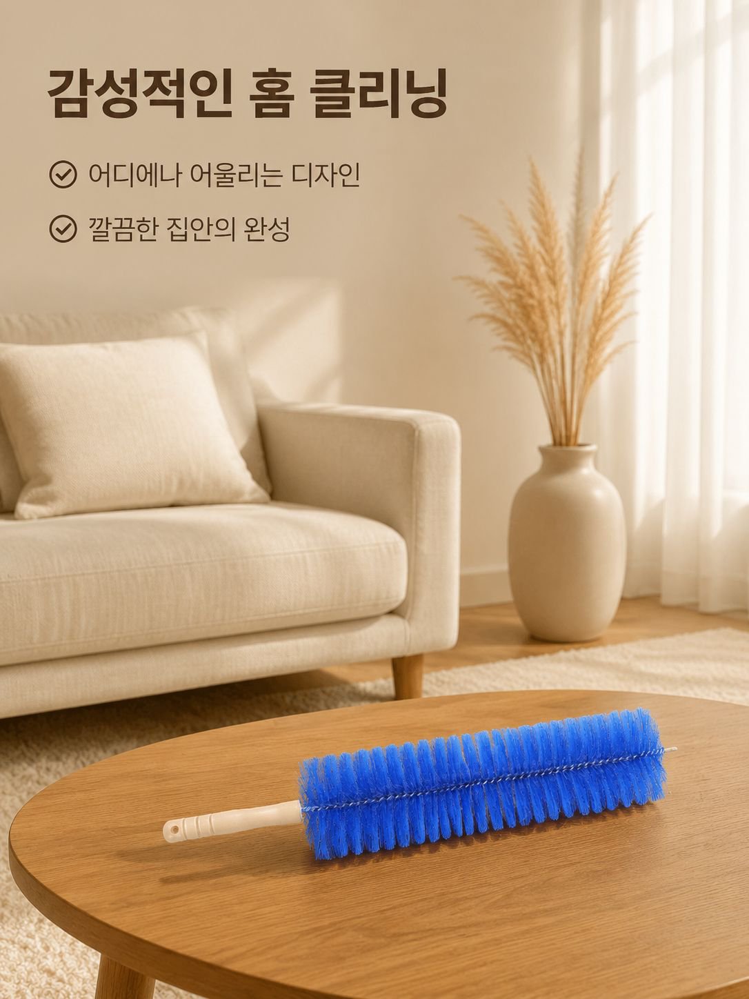 선풍기 청소 먼지 브러시 사용 모습