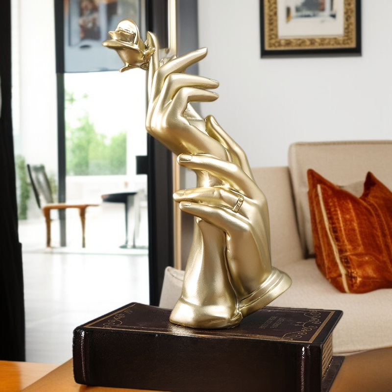 Harz-Rosenfigur, dekorative Tischdekoration für Büro und Wohnzimmer