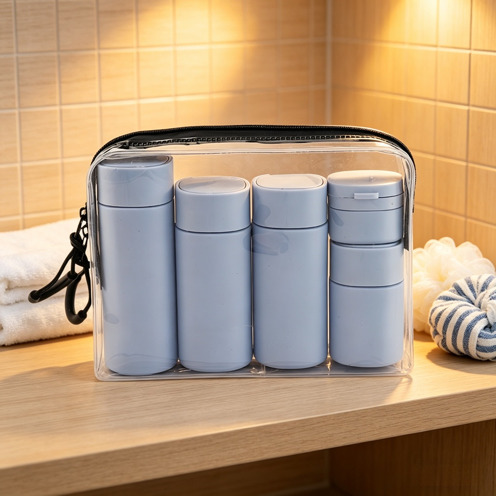 Ensemble de 5 flacons de voyage indispensables