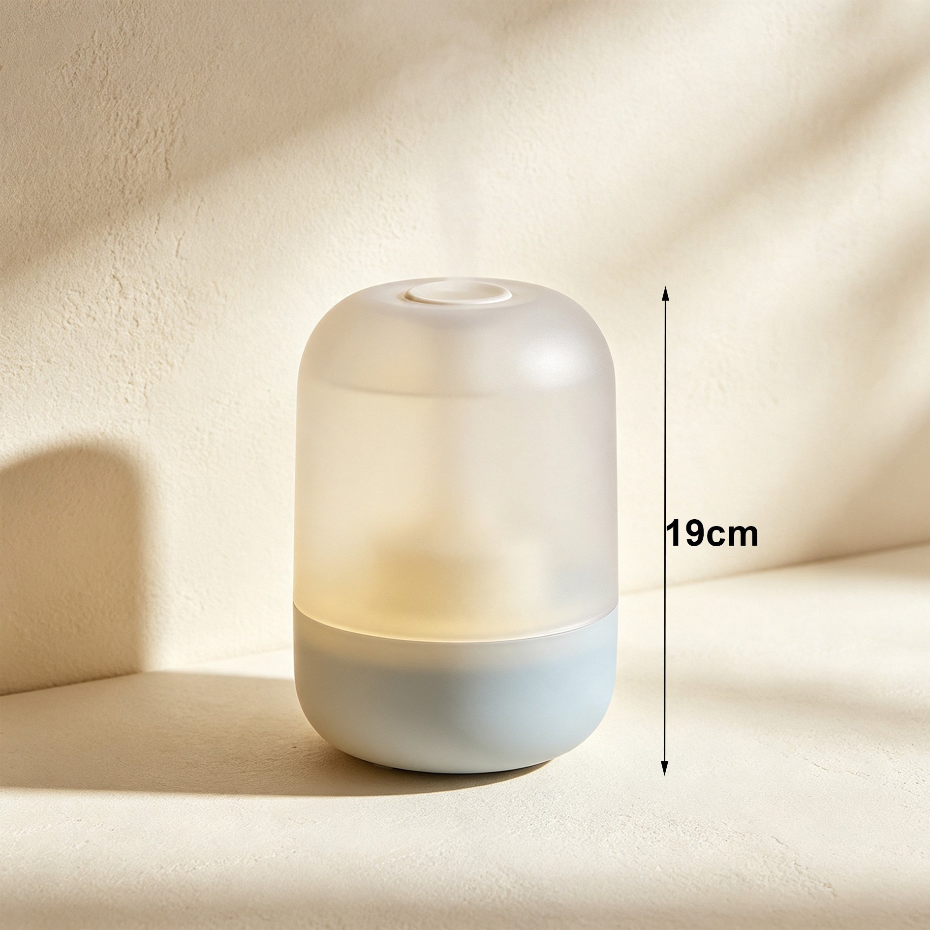 Set of two compact desktop humidifiers for home and office use