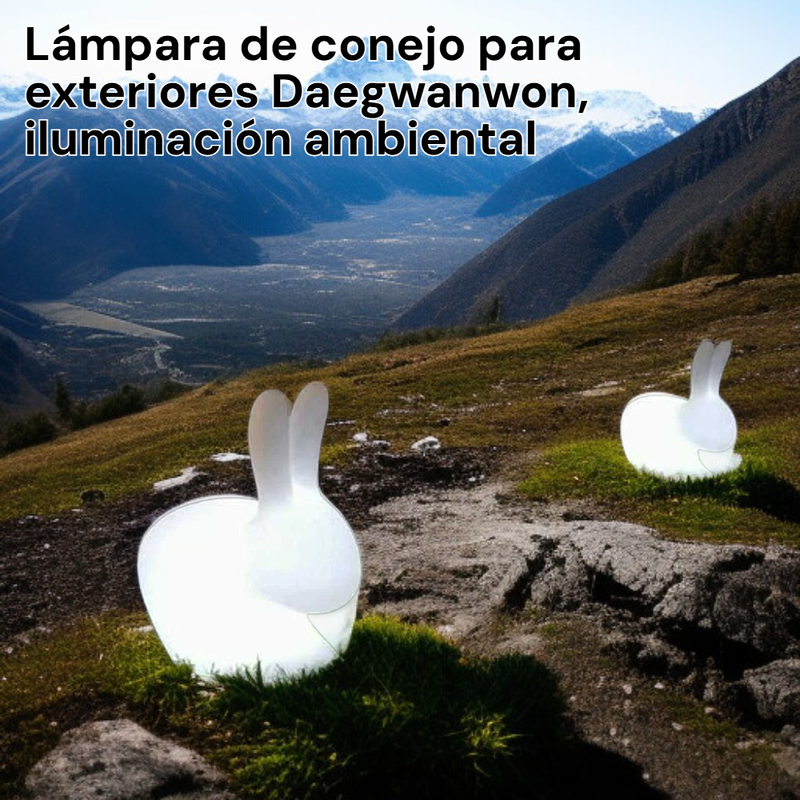  Lámpara de jardín en forma de conejo, luz ambiental para exteriores, decoración de jardín