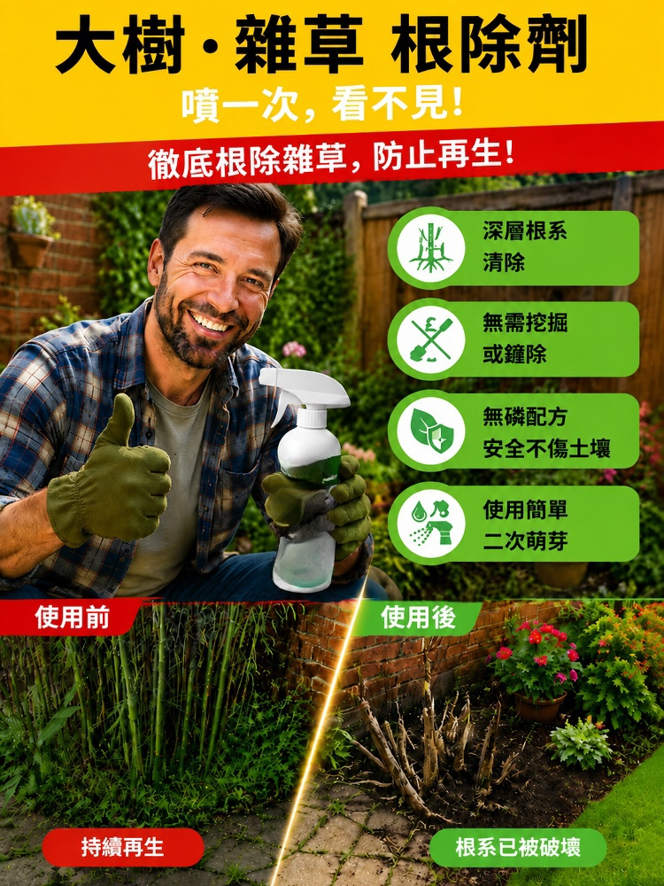 【連根滅】雜草雜竹抑制噴劑