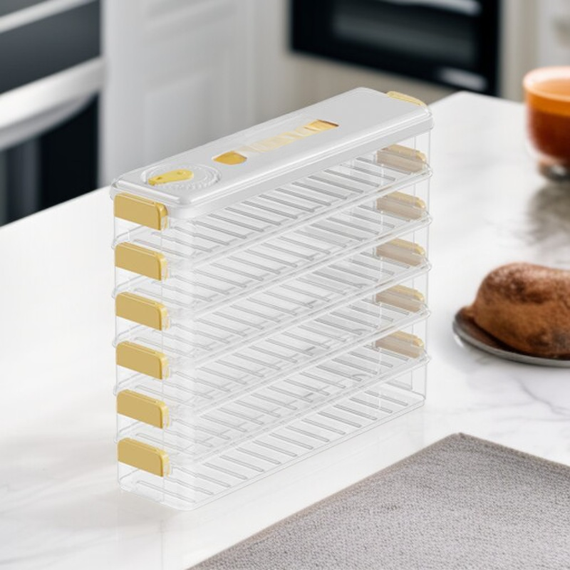 대용량 식품 등급 만두 보관함, 슬림 엣지 만두 박스, 냉장고 신선 보관함