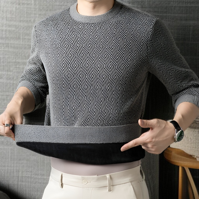 남자 추동 자카드 스웨터 남 기모 니트 레깅스 남자 니트 자카드 니트 레깅스