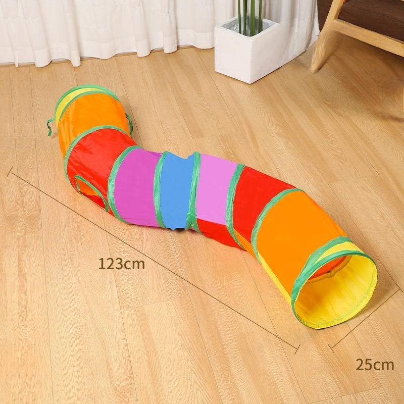 彩虹可折疊貓咪隧道