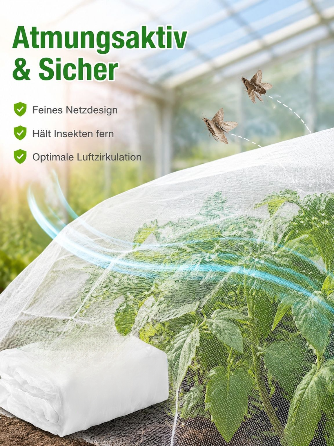 UV-stabilisiertes Schutznetz für optimalen Pflanzenschutz