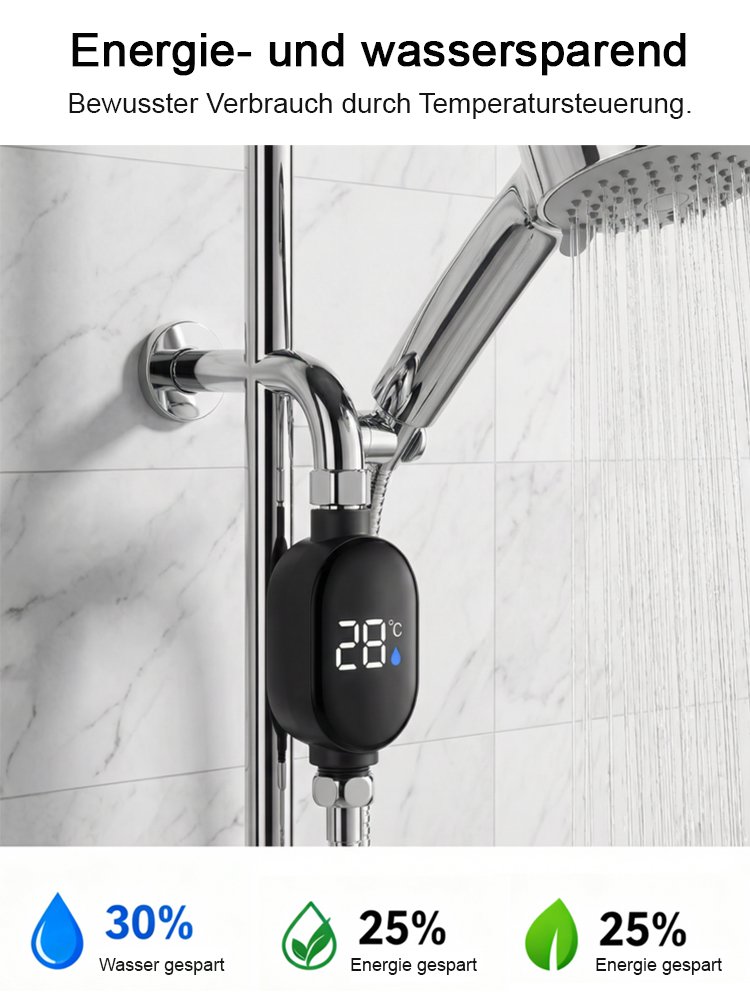 Intelligentes Duschthermometer mit wasserdichter Anzeige