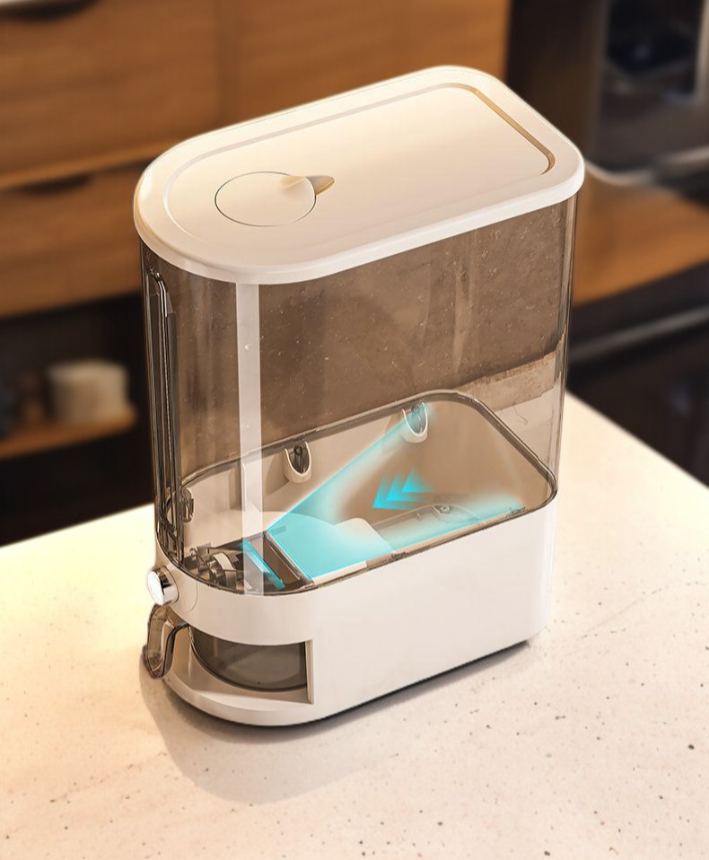 주방에 놓인 현대적인 쌀통 디자인