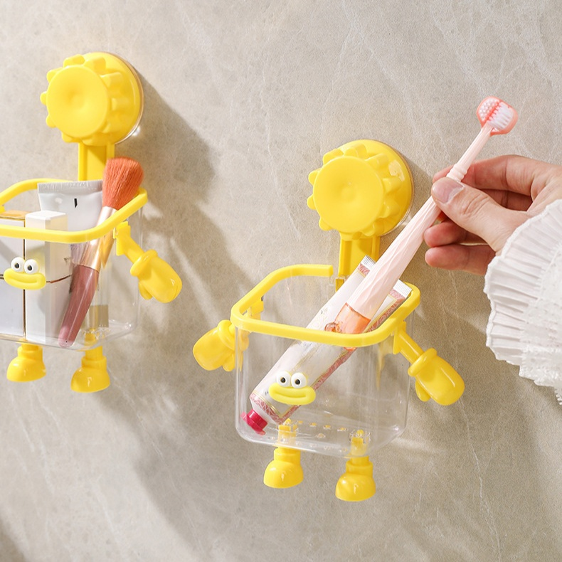 Caja de almacenamiento para baño con ventosa, sin necesidad de taladrar