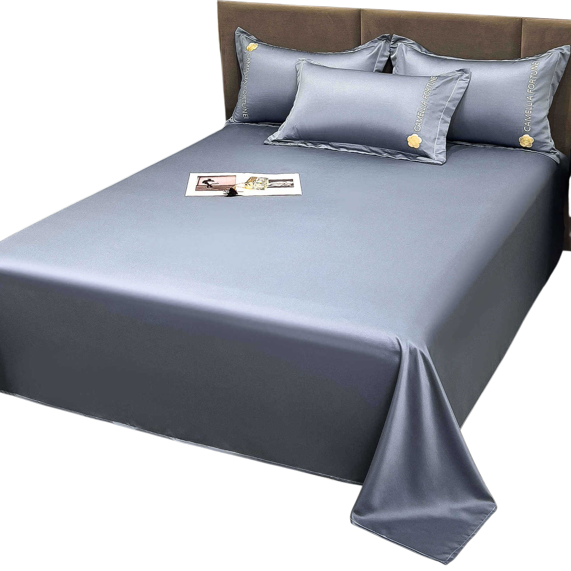 Ice Silk Cool Bedspread Set, Breathable and Skin-friendly, Reactive Dyeing