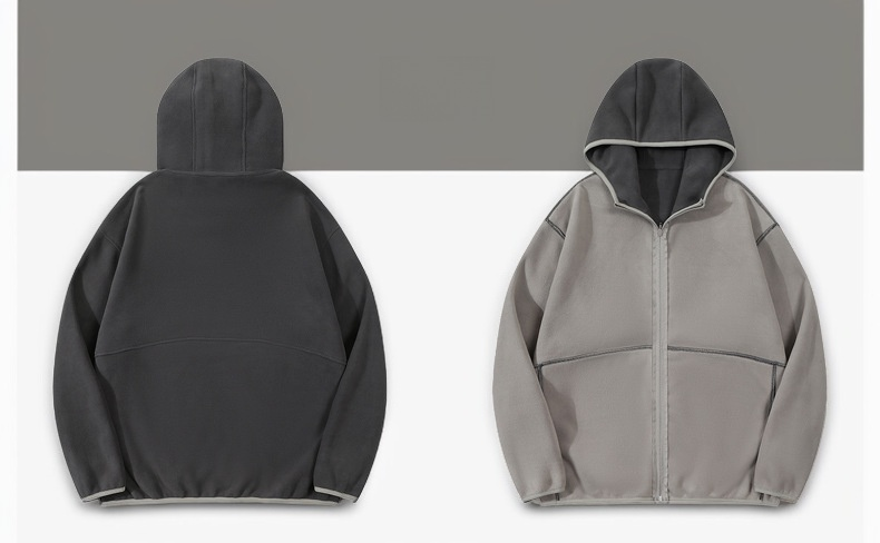 남성용 플리스 컬러 블록 재킷 전면 사진