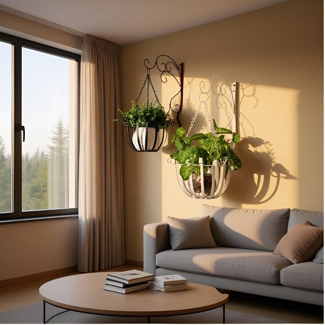  Kovový závěsný květináč na zeď