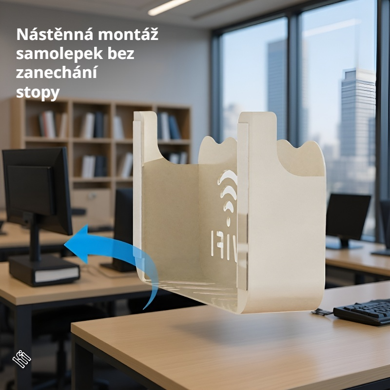  Nástěnný úložný box na router, police na bezdrátový WiFi a televizor