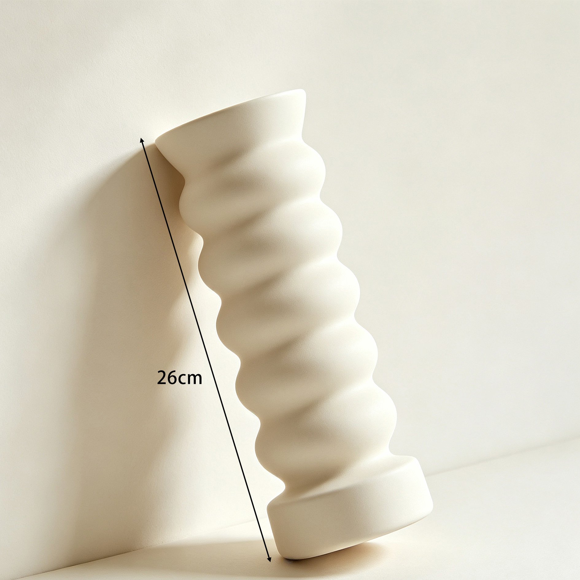 Side view of the sculptural ceramic vase