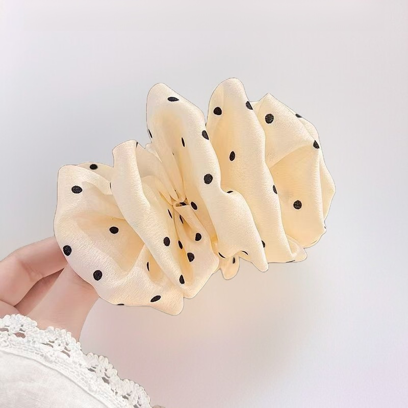 Women's polka dot floral hair clip
