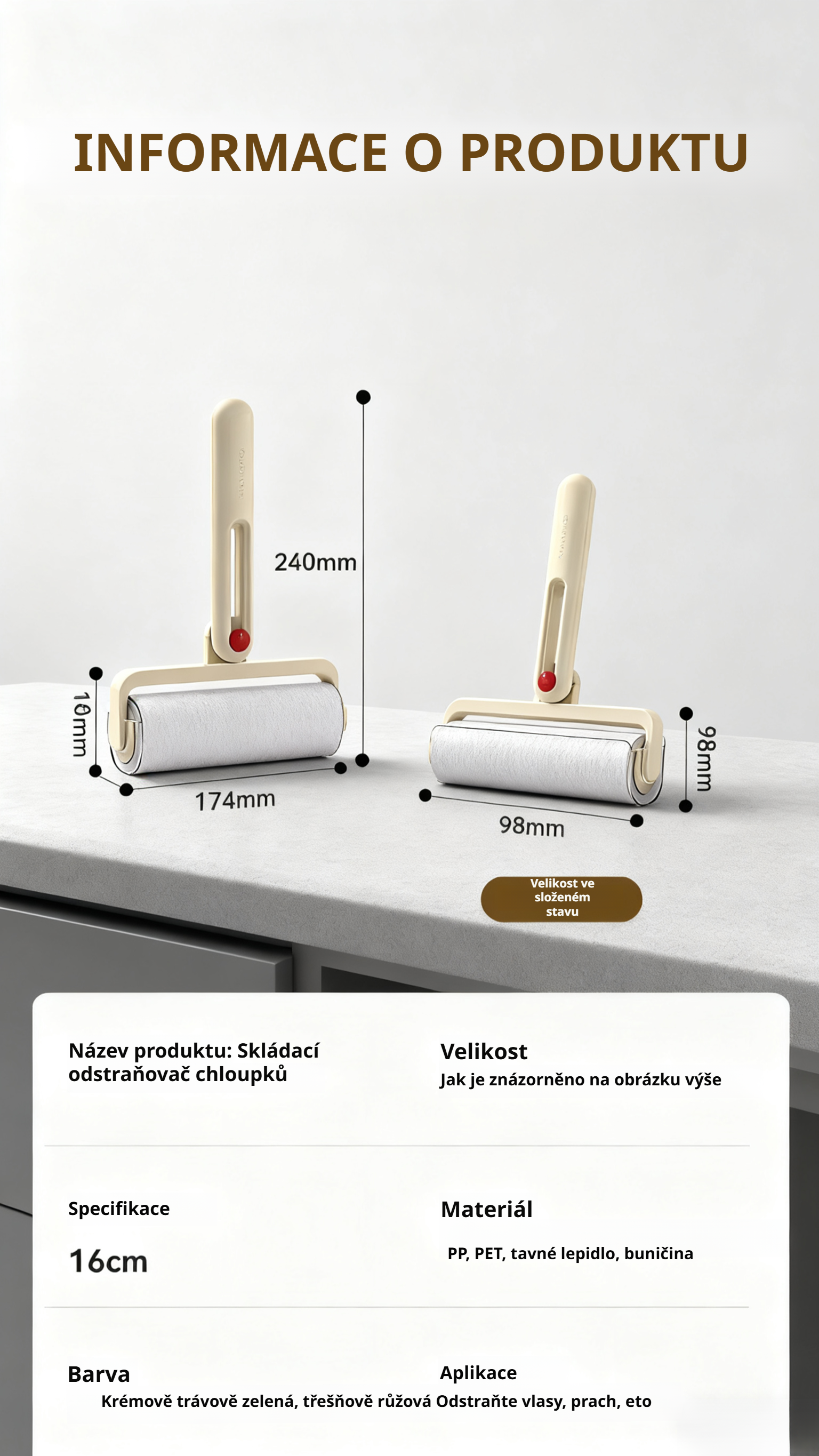 Lepicí váleček odstraňuje nečistoty z oblečení