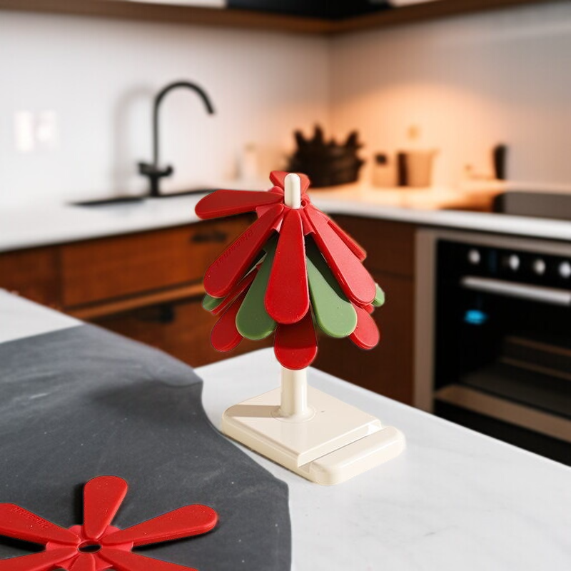 가정용 식탁 매트 뜨거운 접이식 내열 냄비 매트 크리스마스 트리 단열 매트