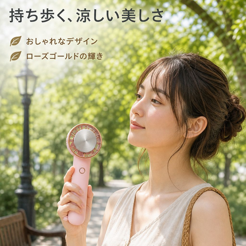 冷却プレート搭載ポータブルハンディファン