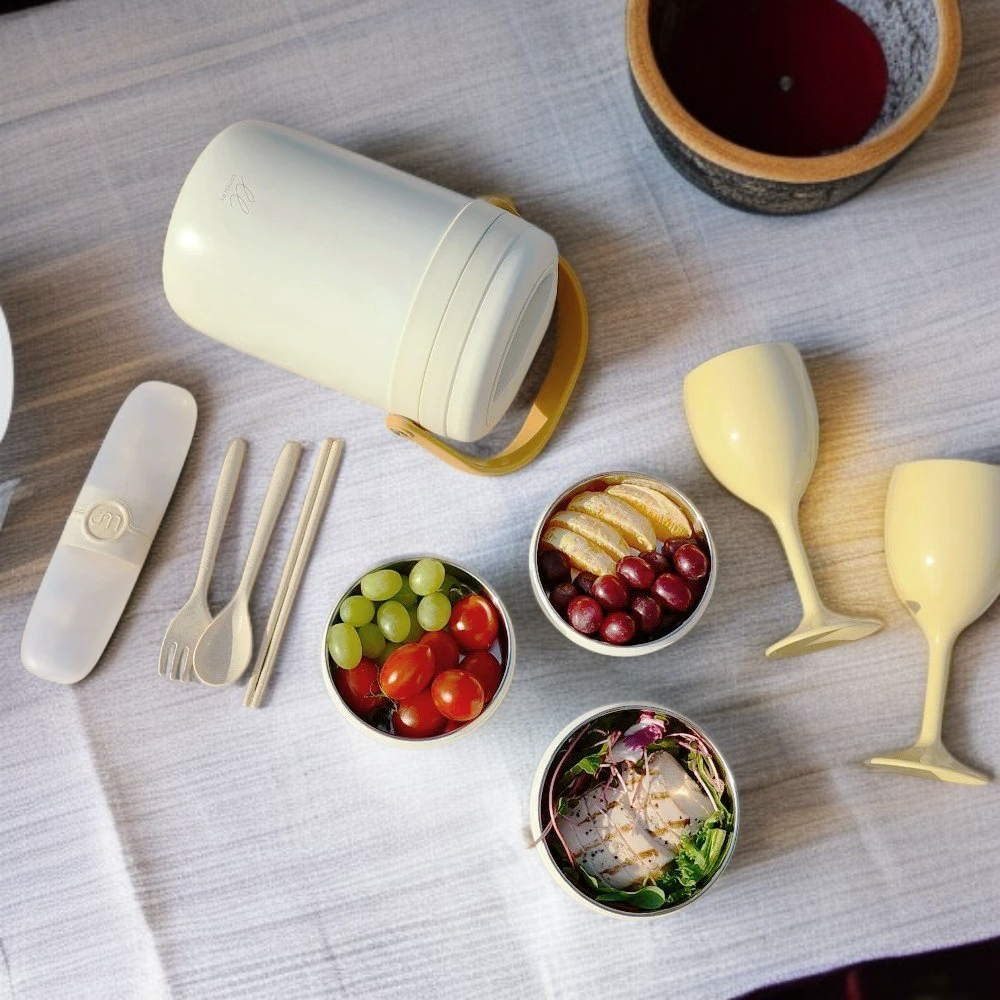 Lonchera térmica de triple capa de acero inoxidable