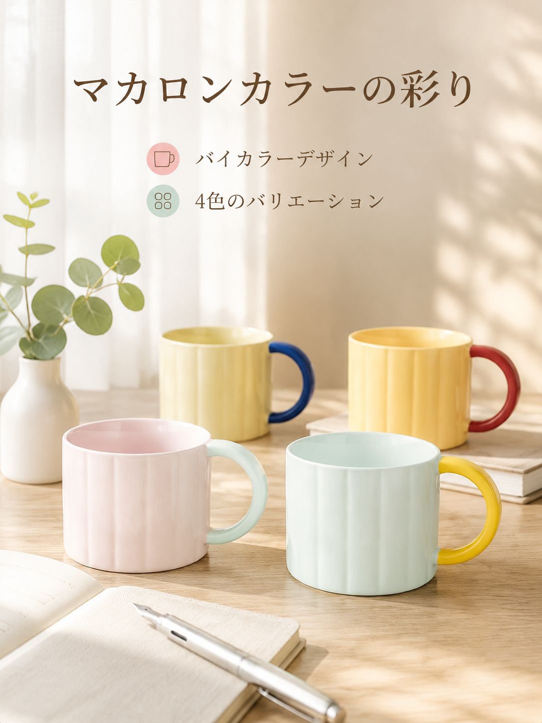 シンプルバイカラーマグカップ