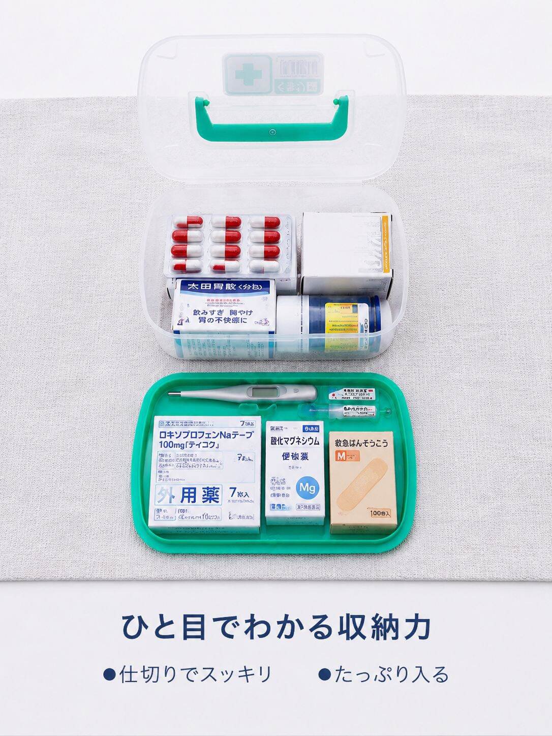 ミニ薬箱、携帯用薬箱、救急箱、工具箱、医療キット