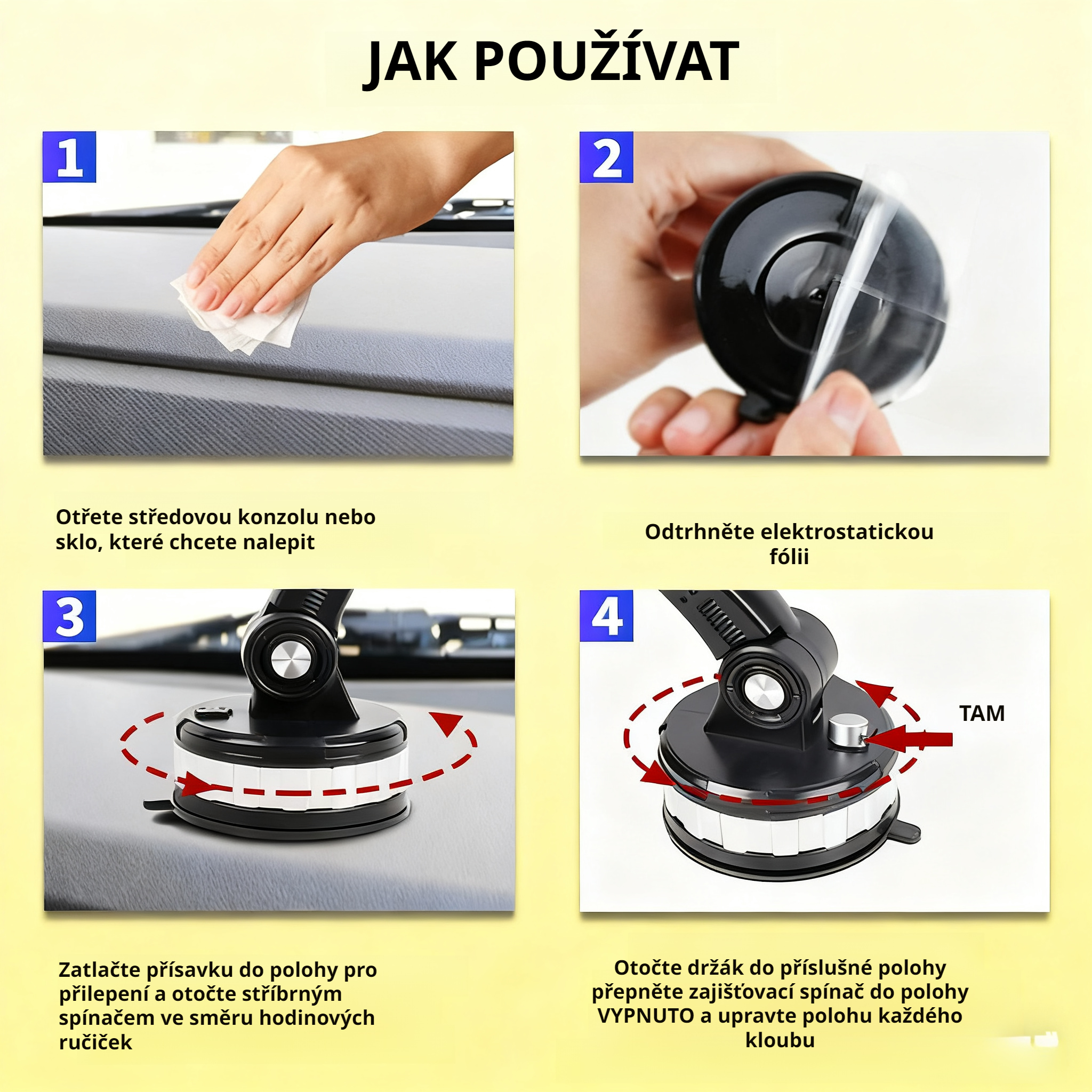  Držák na mobil do auta s přísavkou