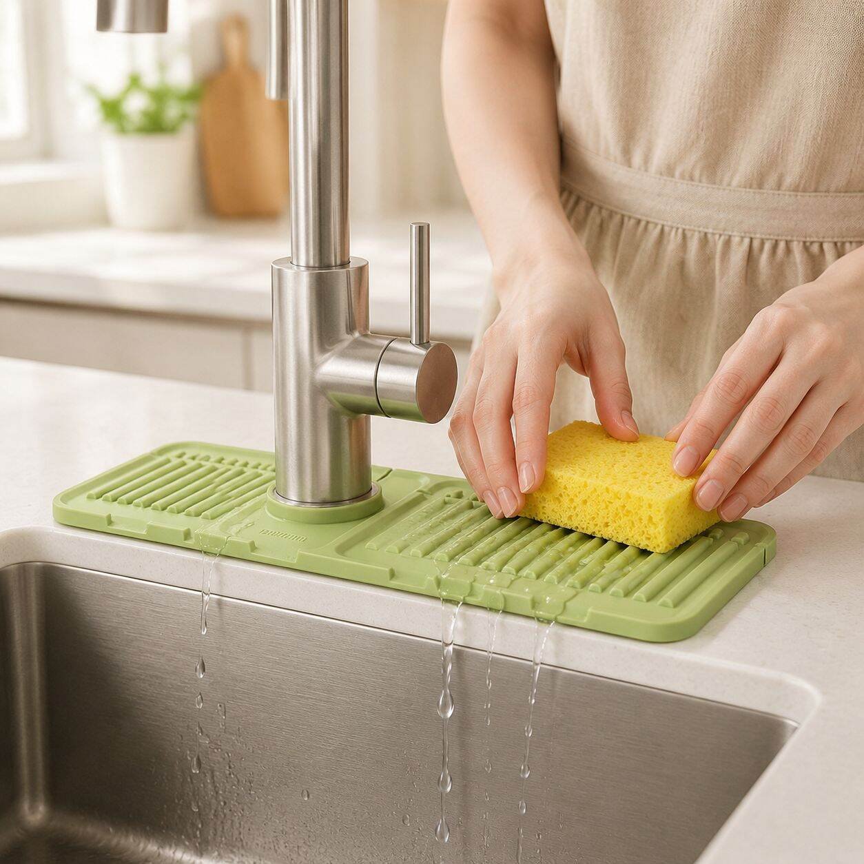 Anti-Spritzschutz-Abflusspad aus Silikon für Wasserhähne mit Pilzschutz