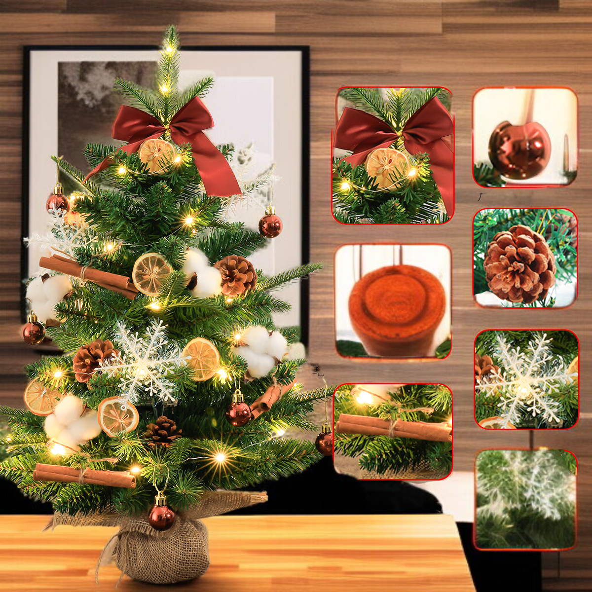 可愛いオーナメント付きミニツリー