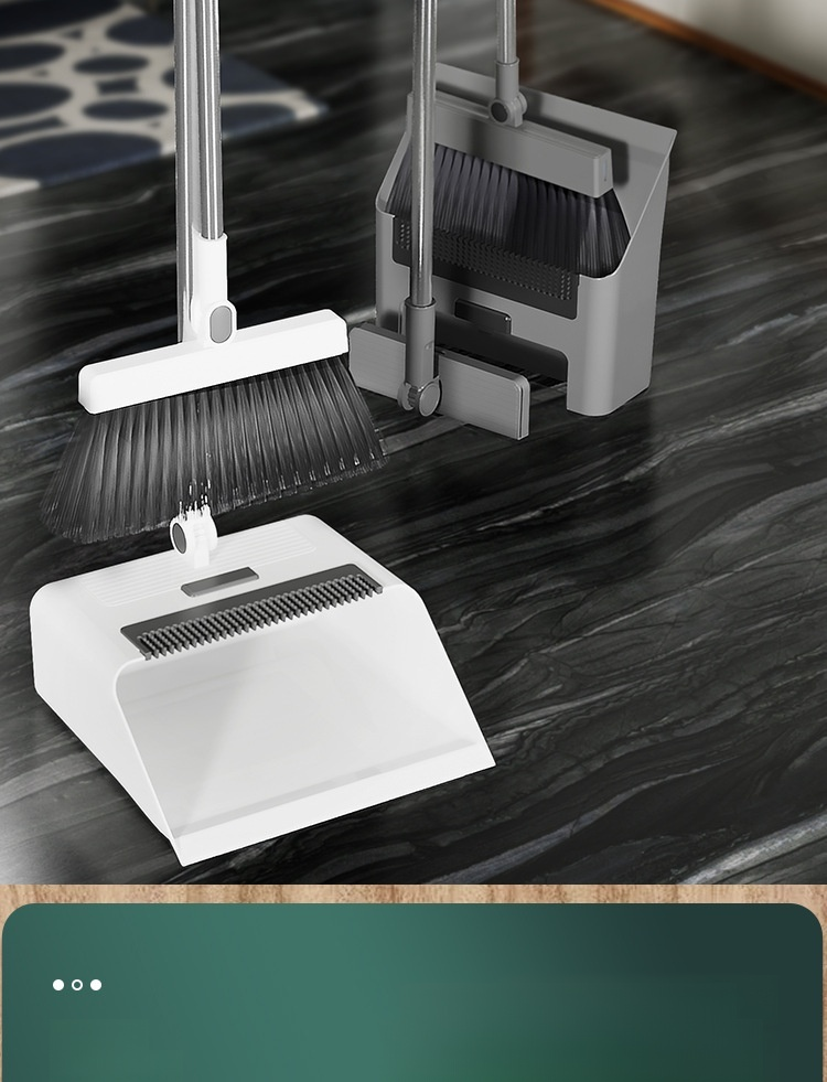 Compact broom and dustpan set with foldaway design