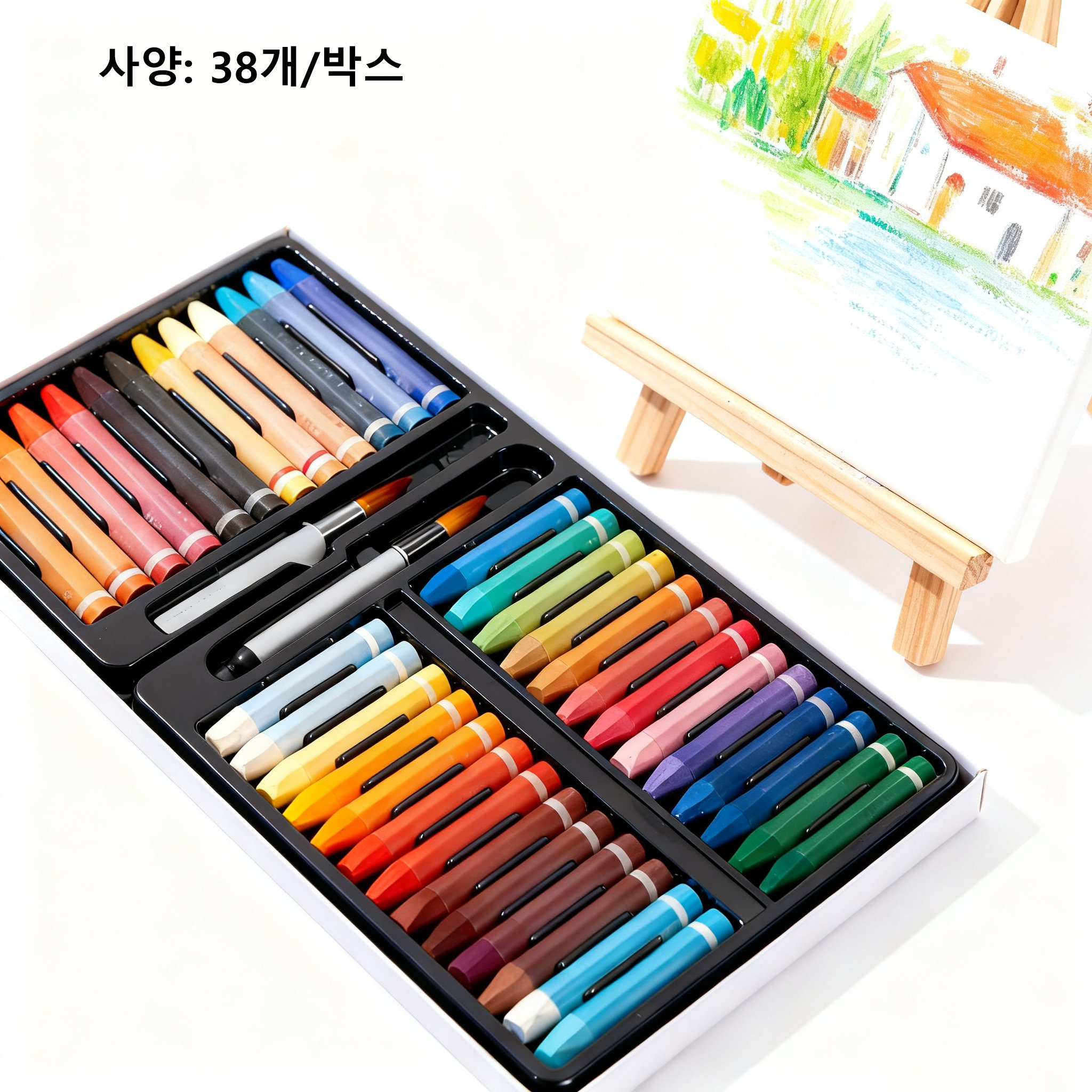 다양한 색상의 창의력 크레용 세트