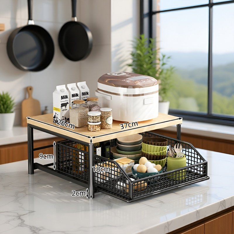  전자레인지 수납 선반 서랍형