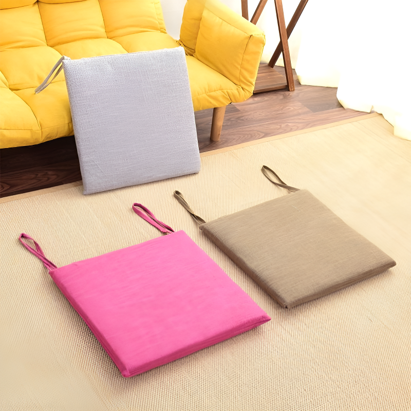 Thickened Breathable Removable Linen Chair Seat Cushion