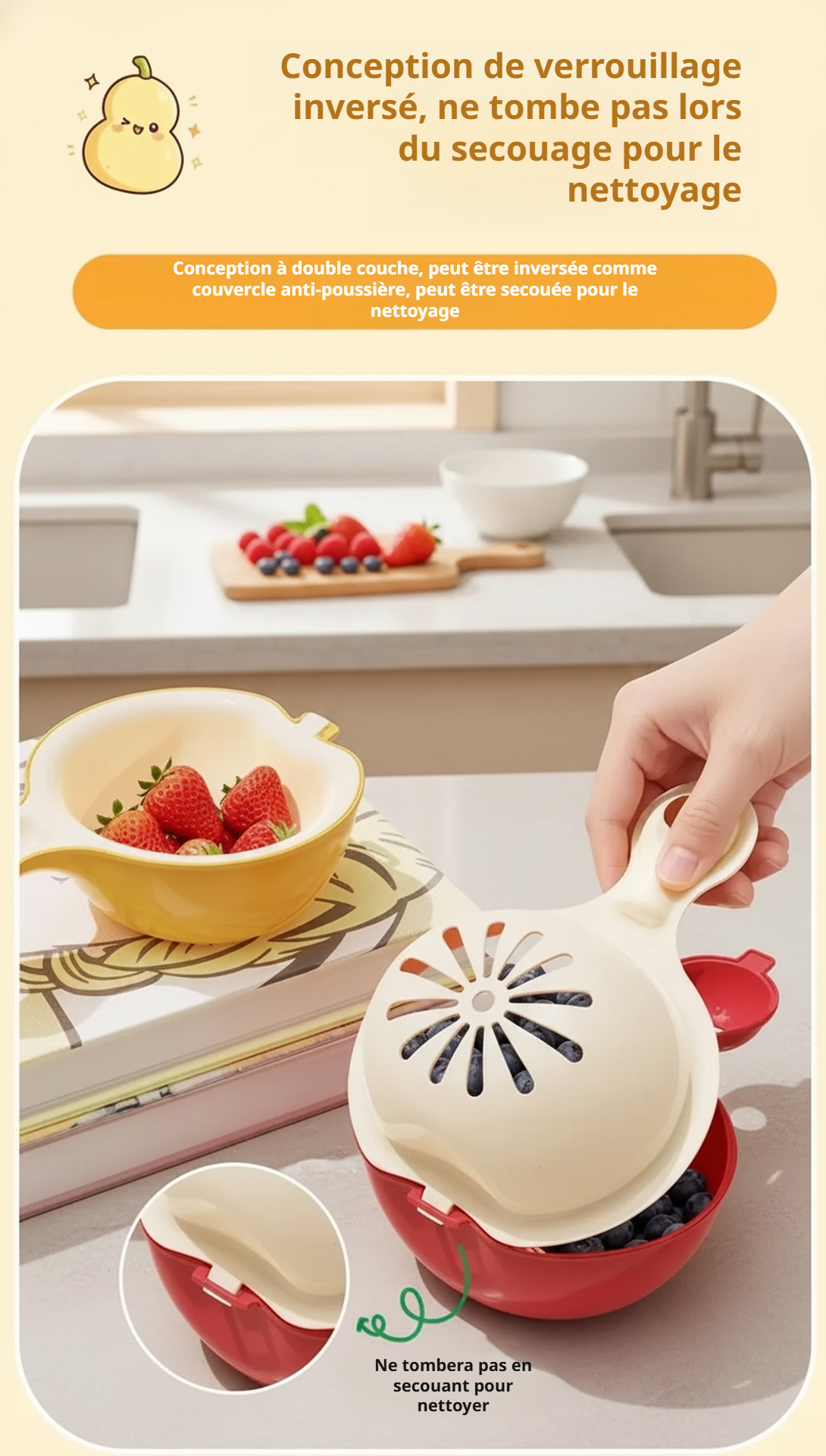 Panier égouttoir grande capacité pour ustensiles